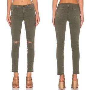 J Brand Mid Rise Skinny Leg Jeans in Jungle Green